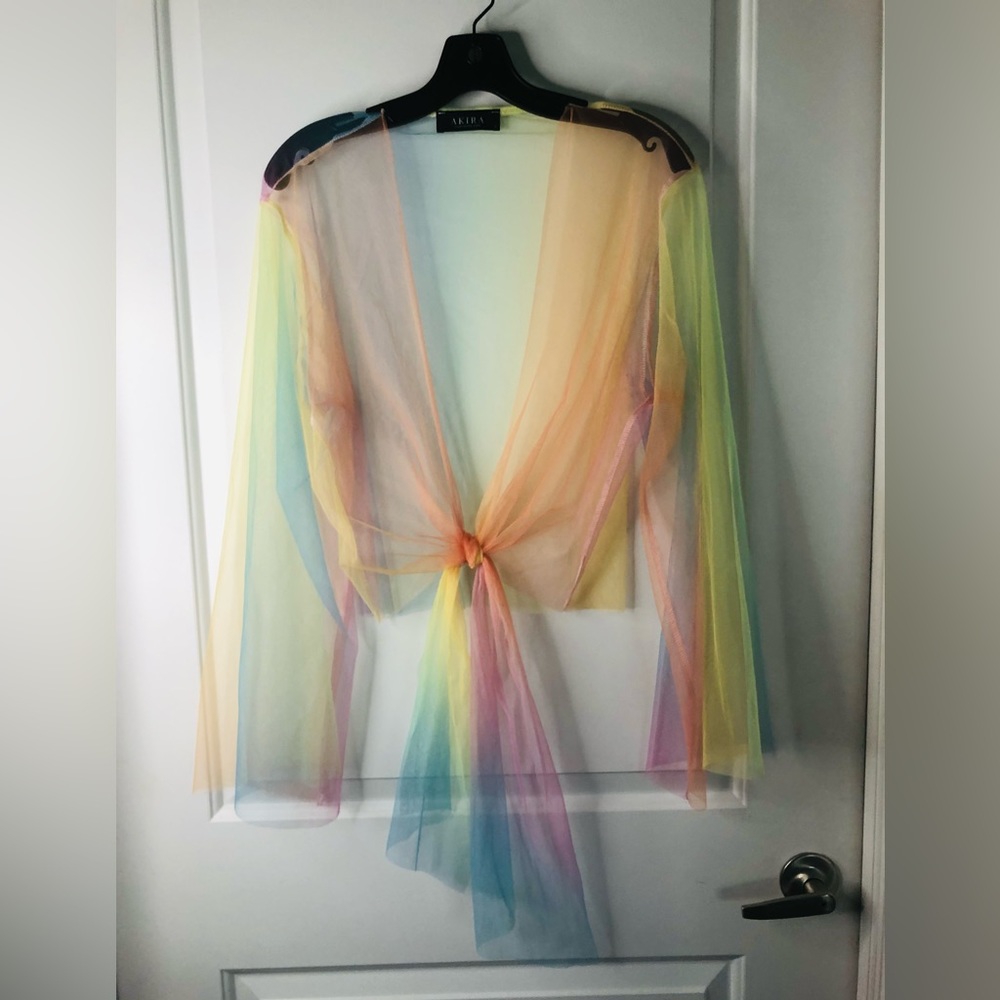 Rainbow sheer top size small